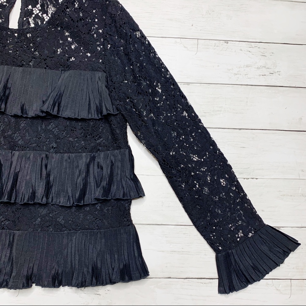 J. Crew Black Ruffle & Lace Top - Picture 3 of 8
